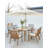 Seehill 7-Piece Aluminum Outdoor Dining Set, 6 Chairs & 63.8" Table With 2.2" Umbrella Hole, All-Weather Rust-Proof Patio Furniture For Patios, Luxury Villas, Brown