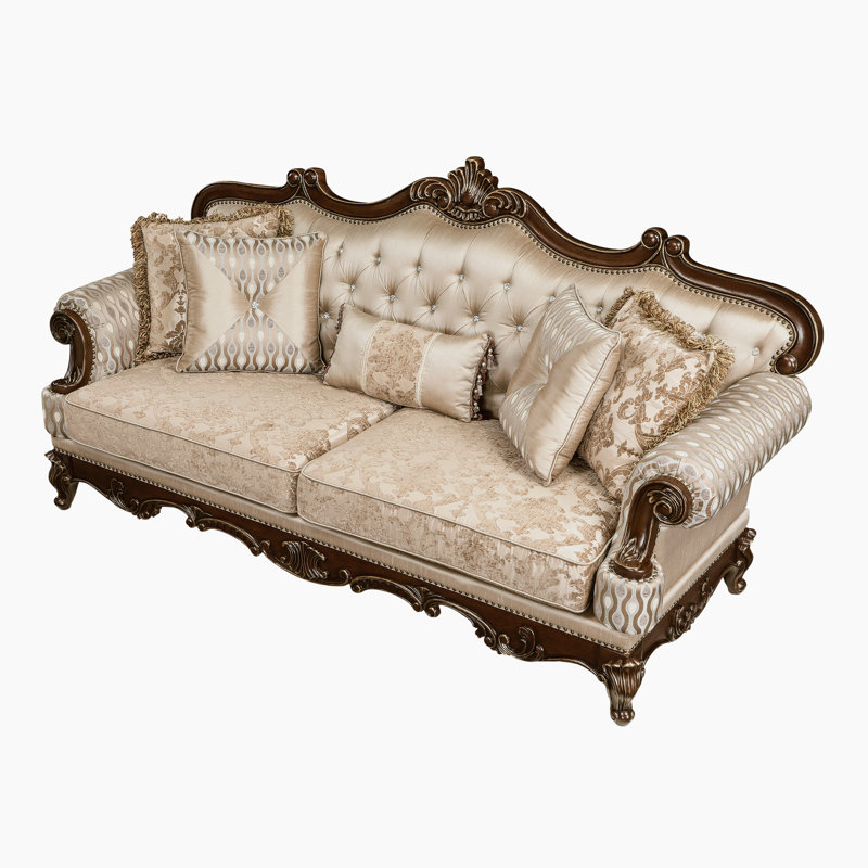 Canapé Shonta en chenille traditionnelle et tissu en soie 90,5 po