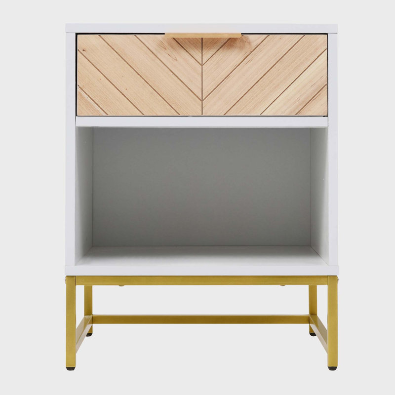 Commode anglaise en bois massif à 1 tiroir Lesliann