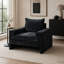 Fauteuil surdimensionné rembourré en chenille avec accoudoirs larges-651044840