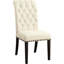 De 2 chaises d'appoint beiges - capitonnage classique, siège rembourré doux, pieds carrés stables pour la salle à manger et le bureau, rembourrage en mousse, décoration intérieure