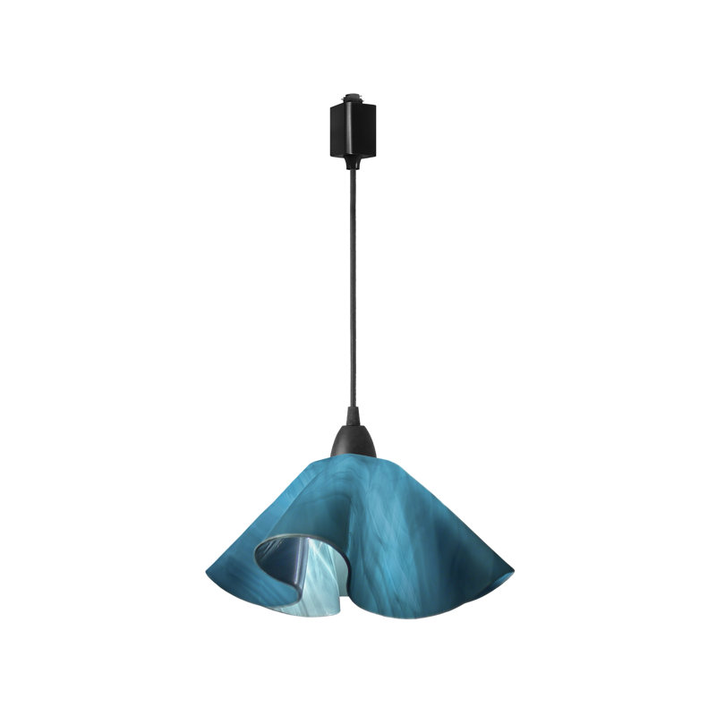 Luminaire suspendu Dale, Grand, Noir, Bleu ciel