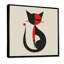 Minimal chat en noir et rouge - impression d'art mural chat-745676806-745676802