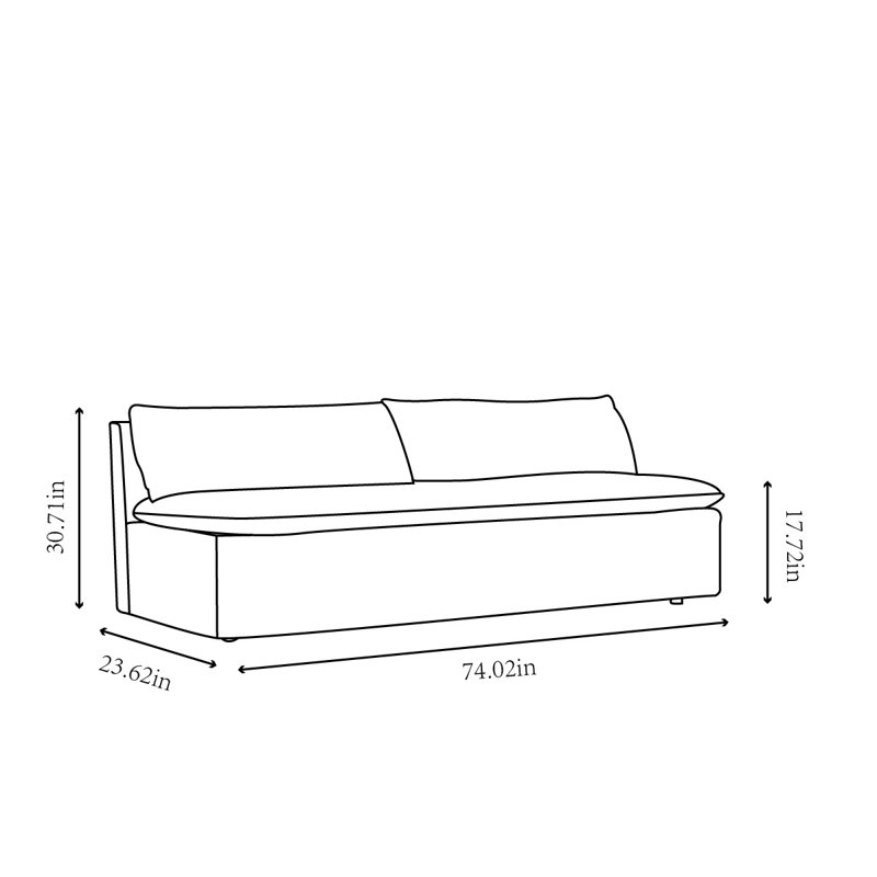 Banc de rangement rembourré beige avec rangement, H 30,71 po x l 74,02 po x P 23,62 po