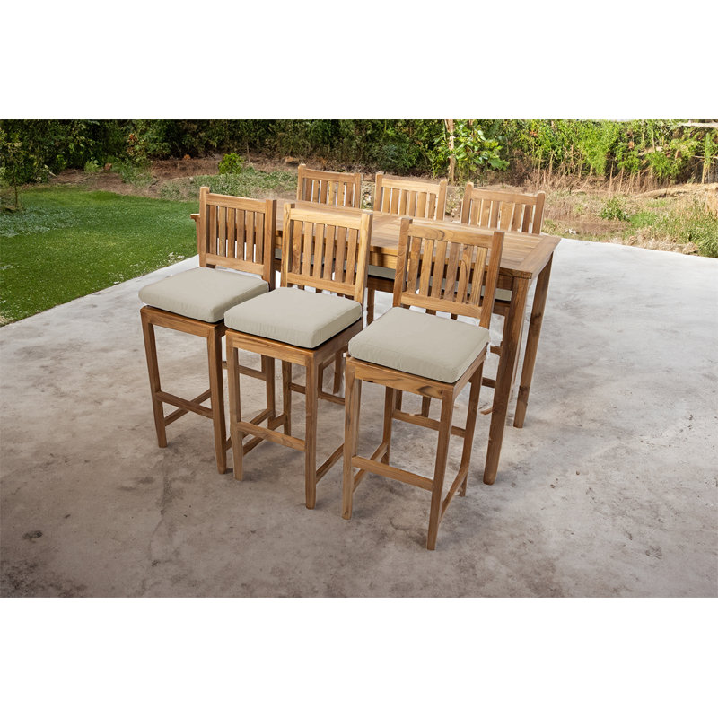 Huntington 7 - Piece Solid Wood Dining Set, Antique Beige