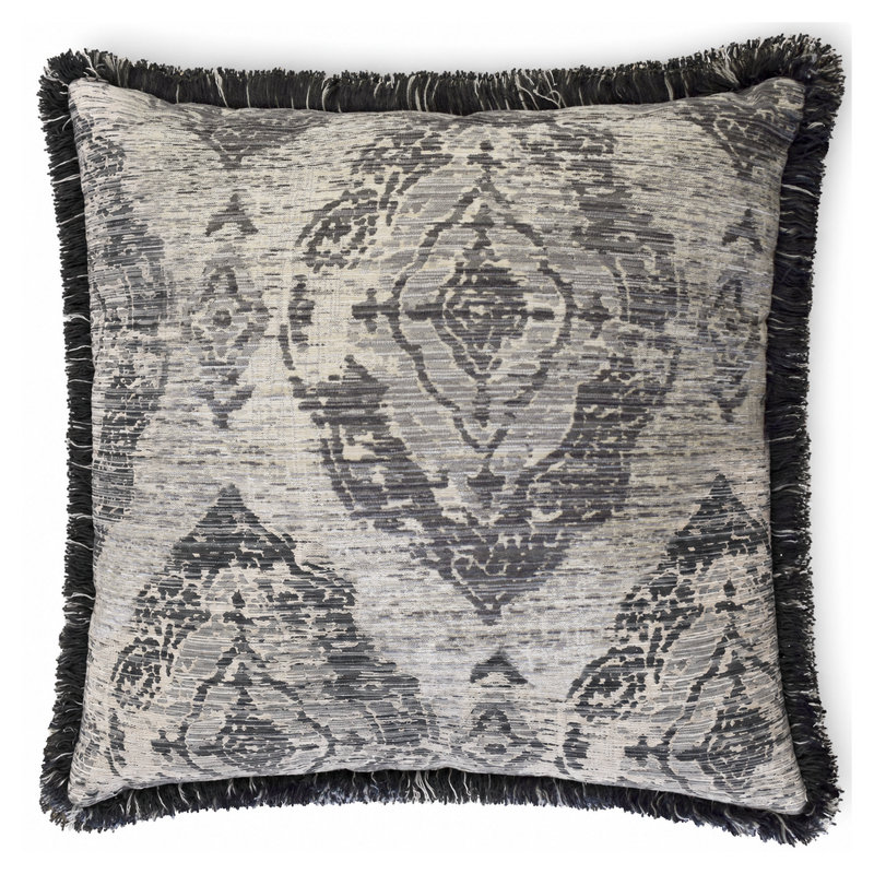 Toscana Jacquard Square Accent Pillow Pewter