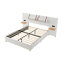 Lit plateforme tapissier en velours avec prises de courant, ports USB, oreiller et tablettes Daxton-125986691