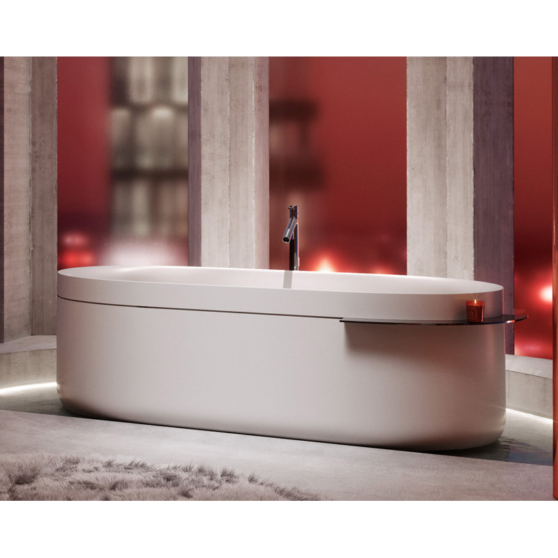 AXOR Suite Tubs Round with Pop-Up Drain, 74 1/8", Polished Gold Optic