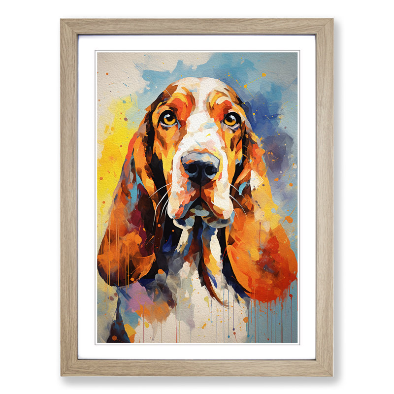 Single Picture Frame Wall Art, 46cm H x 34cm W, Oak Framed