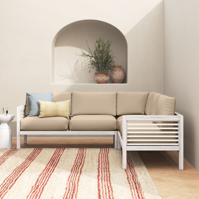 Canapé modulaire avec coussins Torland, Outdura® kaki