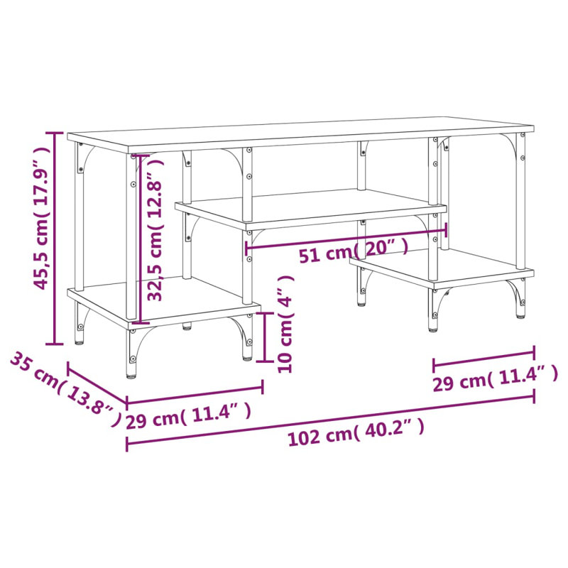 Affonso Unfinished TV Stand for TVs up to 32", Smoked Oak