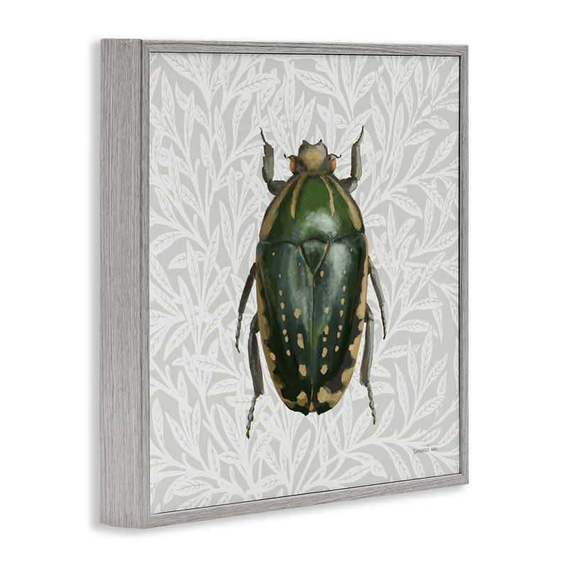 Coccinelle avec motif botanique, estampe numérique par Danhui Nai, Estampe numérique Farmhouse, H 24 po x l 24 po