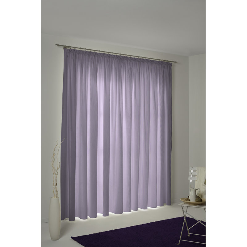 Salguero Pencil Pleat Opaque Curtain, 142cm Width x 315cm Drop, Purple