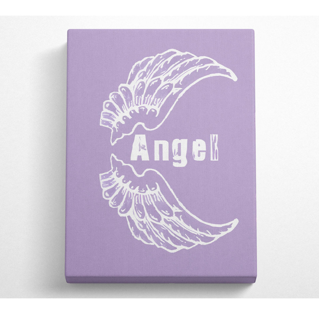 Angel Wings 3 Lilac - Wrapped Canvas Typography