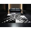Tapis à motif damier moderne bleu à motif lavable à la machine-2005834771