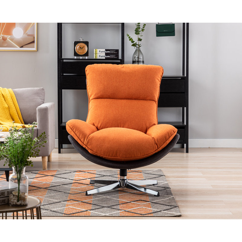 Chaise longue pivotante de 33,5 po Dodea, 100 % polyester orange