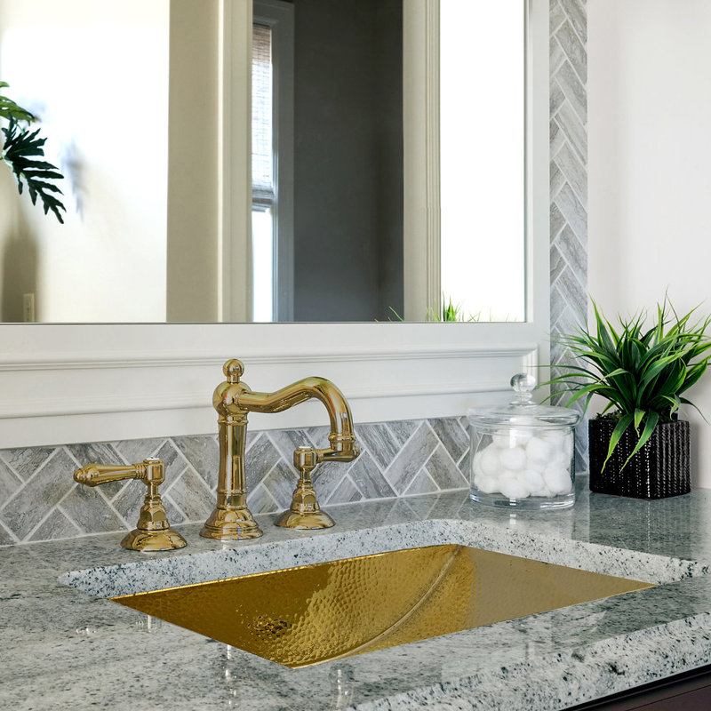 Brightwork Home 23.5'' L Bathroom Sink, Brass