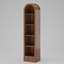 Petite bibliothèque arquée de 67 po à 5 niveaux avec tablette de rangement ouverte Mid-Century-422027