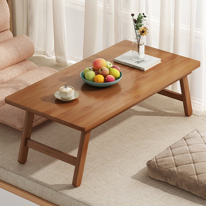 Folding Coffee Tea Table Wooden Foldable Low Table Tatami Floor Table Furniture, 57*34*22
