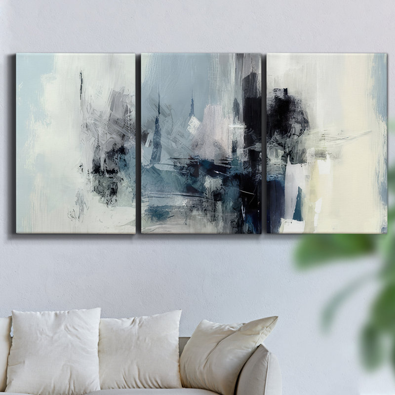 Painter's Composition Study VIII - Multi Piece Framed Canvas, 36" H x 72" W x 2" D
