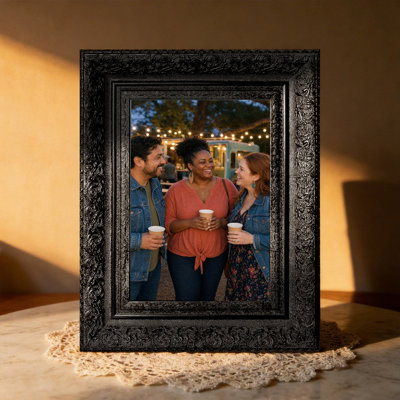 Cadre photo noir indémodable de 8 po x 10 po 1 pièce avec changement de photo noir