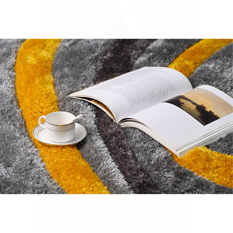 Tapis à poil long gris Rona