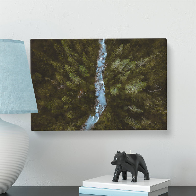 Forest Stream In Switzerland - Wrapped Canvas Painting, 35cm H x 50cm W x 3cm D