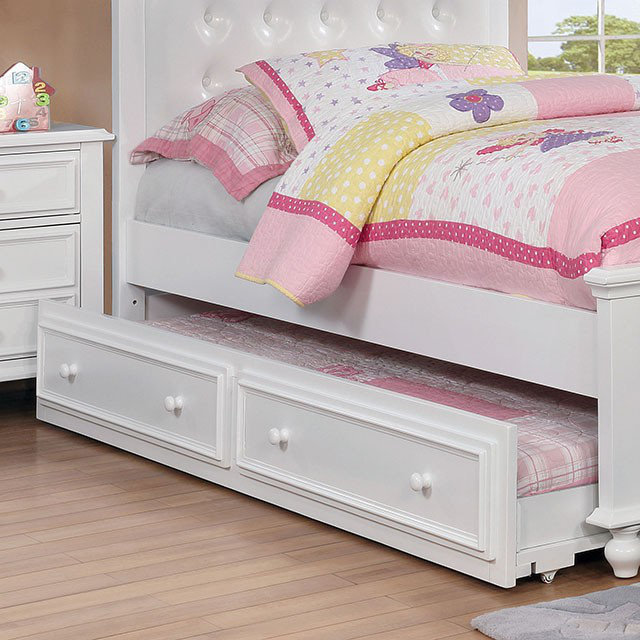 Lit Saltsman avec lit gigogne Harriet Bee, Blanc, Simple