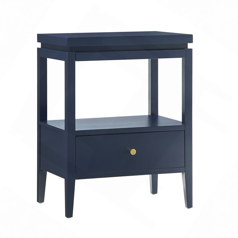 Table de chevet 1 tiroir Olana Midnight, Bleu très foncé