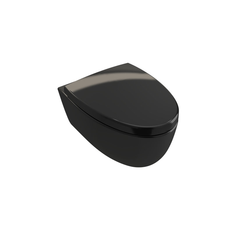 Milano Wall-hung Elongated Toilet Bowl, Black