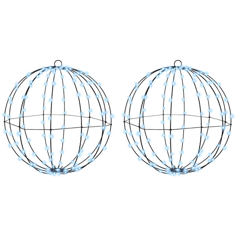 Vidaxl Ball With 192 Leds 2 Pcs Cold White 40 Cm Metal