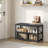 3-Tier Shoe Bench with Metal Mesh Shelves-2099414946