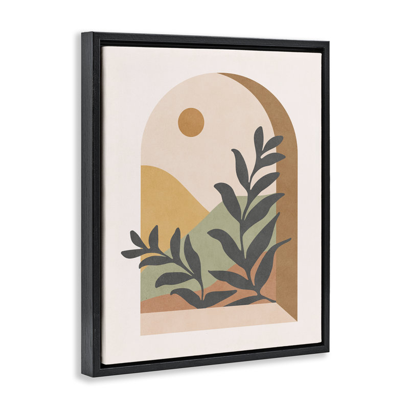 "Soft Boho Window View", encadrée par Nataly White, Cadre flottant noir de jais, H 21 po x l 17 po