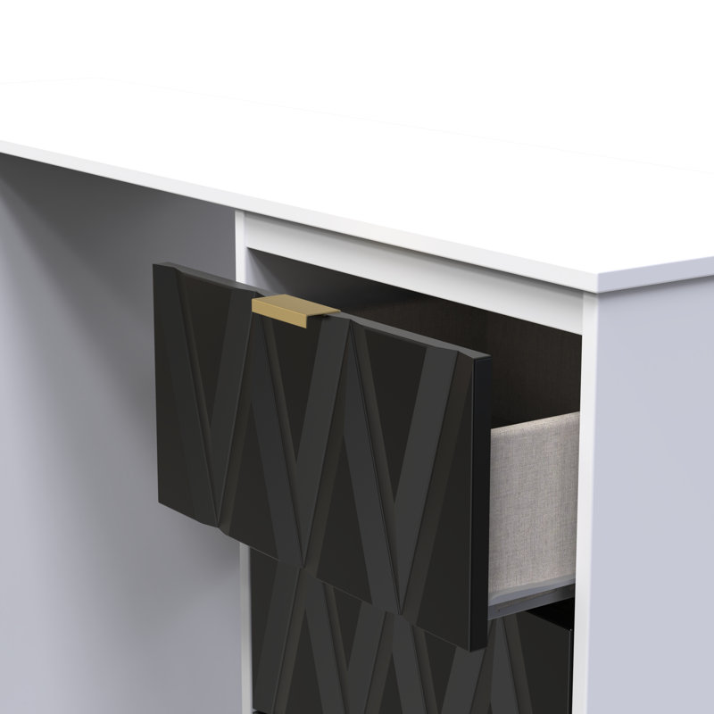 Dressing Table, Deep Black/White
