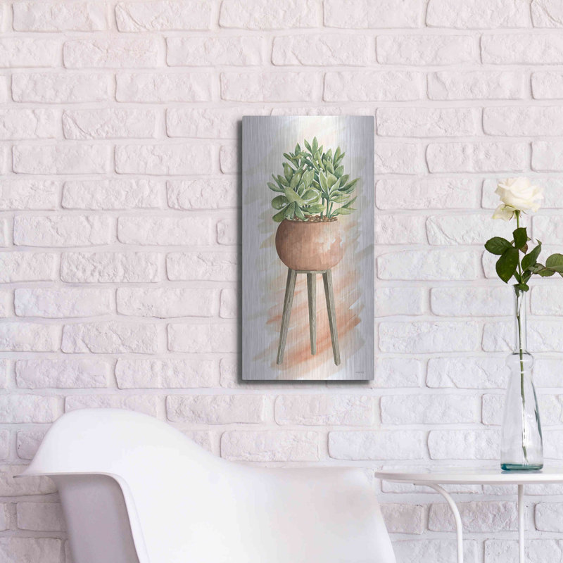 «Plant Stand Pot Of Flowers I» par Cindy Jacobs, H 24 po x l 12 po