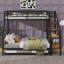 Metal Twin Over Full Size Bunk Bed With Bottom Bunk-1467520201