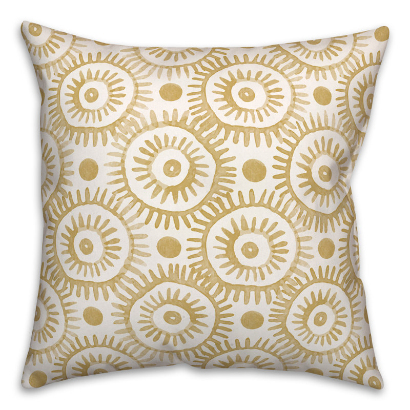 Housse et insert de coussin carré extérieur Circles 14, 20 po x 20 po, Jaune