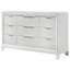 Commode large Mory, 9 tiroirs, motif à chevrons en relief, blanc