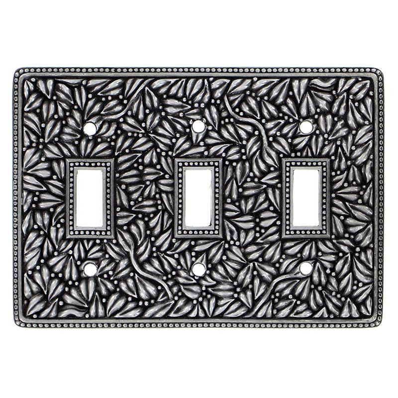 San Michele 3-Gang Toggle Light Switch Wall Plate, Vintage Pewter