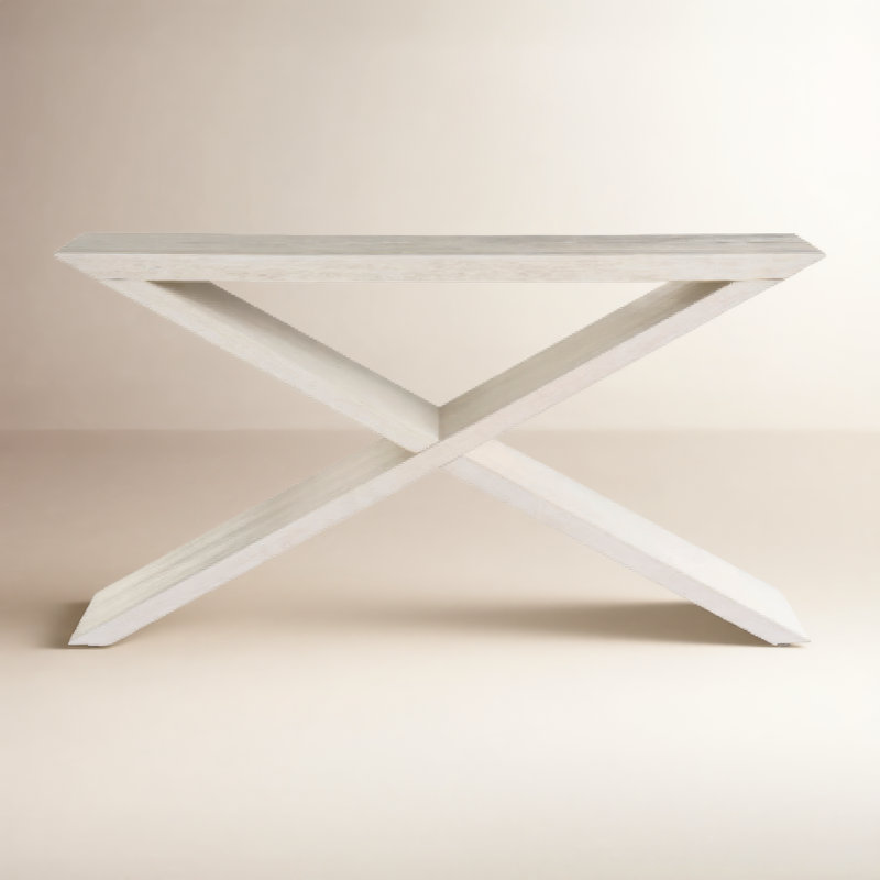 Baxley 60'' Solid Wood Console Table, Ivory