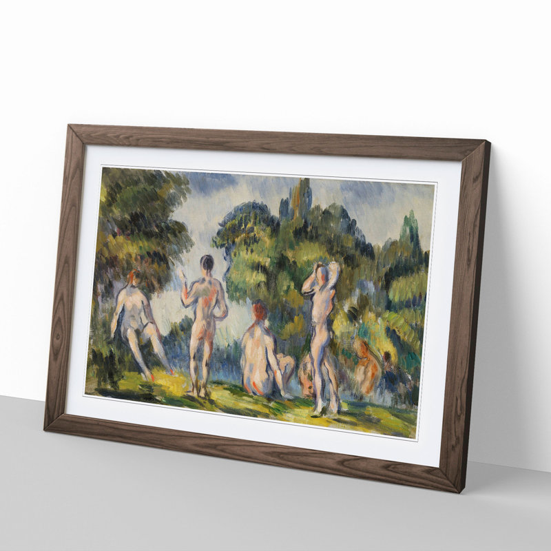 Bathers Vol.4 by Paul Cezanne - Picture Frame Painting, 27cm H x 36cm W x 2cm D, Walnut Framed