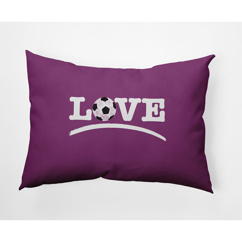  Housse et insert d'oreiller rectangulaire Love, Mauve