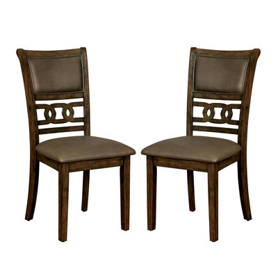 Husnaa Upholstered Queen Anne back Side Chair in Antique Walnut