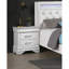 Table de chevet blanche avec deux tiroirs et losanges - Poignées décoratives pour rangement décoratif