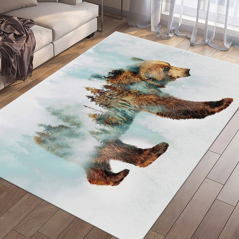 Exquisite Floral Design Non-Woven Soft Type Printed Rug Ideal for Home Decoration and Comfort, Rectangle 3'11" x 5'11"