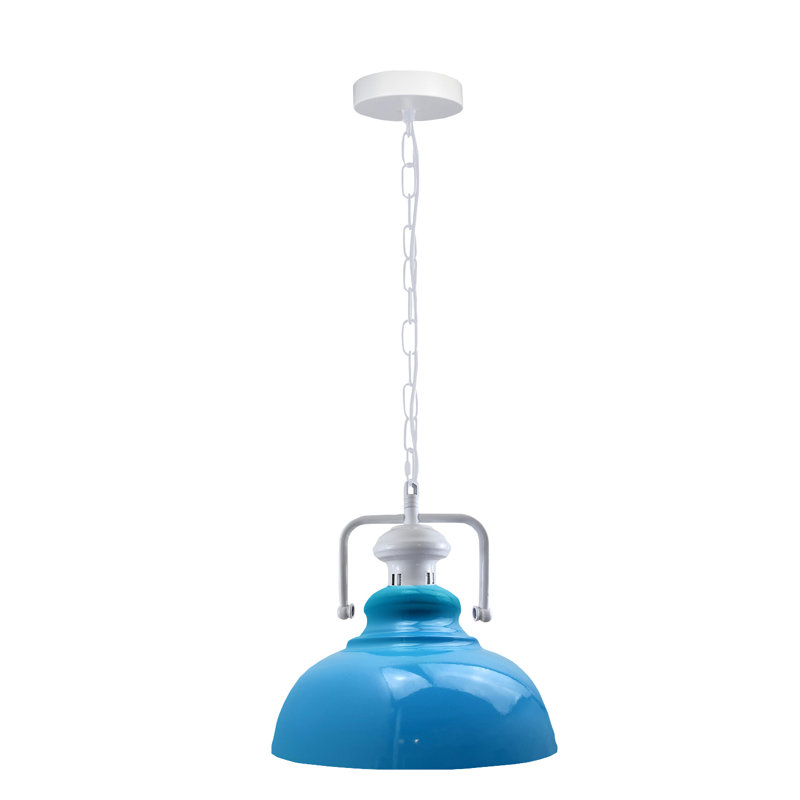 Lockett 1 - Light Satin Nickel Pendant, Blue