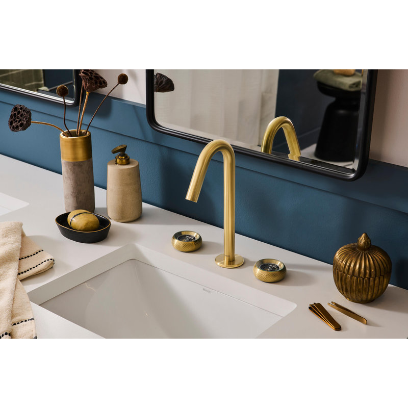 Ruvati Chrono Two Handle Watch Face Twist Bathroom Faucet in Brushed Gold, Gold