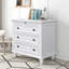 Meuble de rangement blanc à 3 compartiments - Fonctionnel au quotidien. Table d'appoint Ustyle en bois massif avec plateau coulissant.