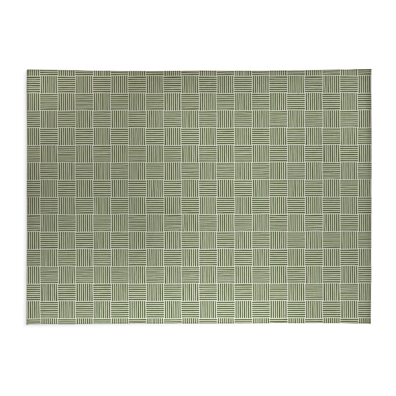 Tapis de cuisine Gridblocked, Rectangulaire 3 pi x 5 pi, Vert olive