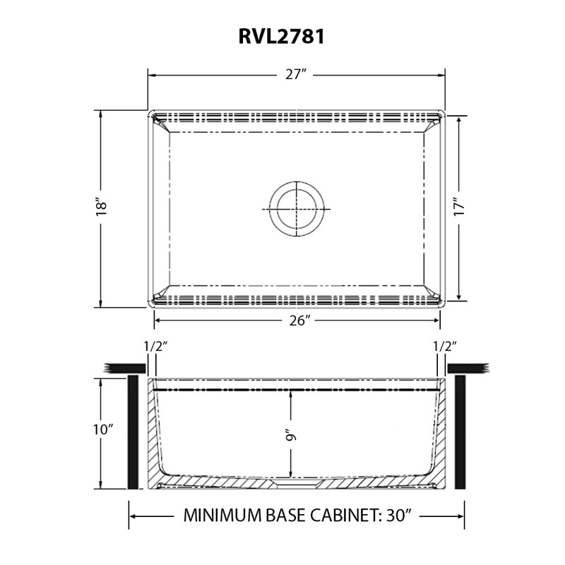 Ruvati 27 inch Fireclay Workstation White Farmhouse Kitchen Sink Apron Front Single Bowl
